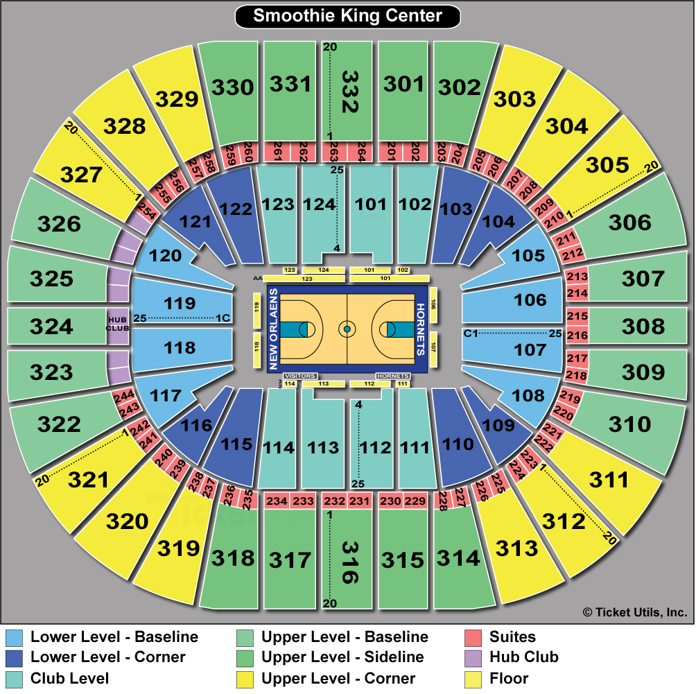Smoothie King Center Pelicans Seating Chart